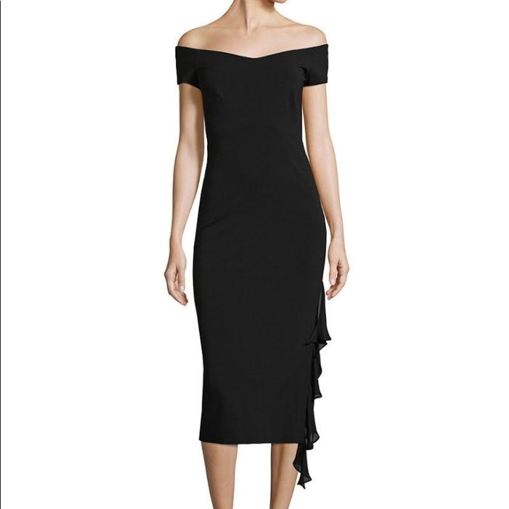 Nicole Miller Heavy Jersey Off-The-Shoulder Dress